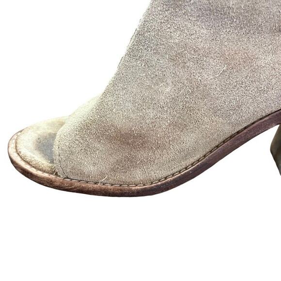 Frye Carolina Ash Womens Suede Leather Slingback Chunky Heel Shoes Booties sz 6 - Picture 5 of 16